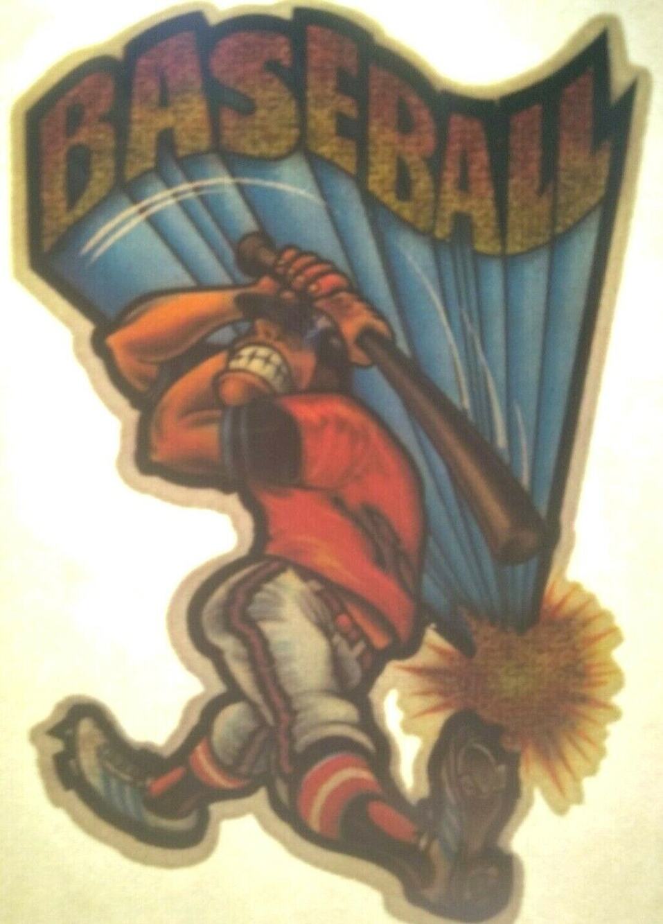 Baseball Screamin Gleamin Glitter Iron-On Decal Donruss Retro Vintage Original